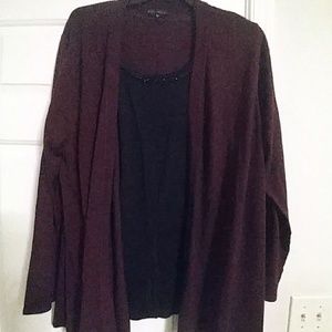 Never worn! Dark wine and black sweater